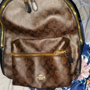 Coach signature backpack w/ wallet